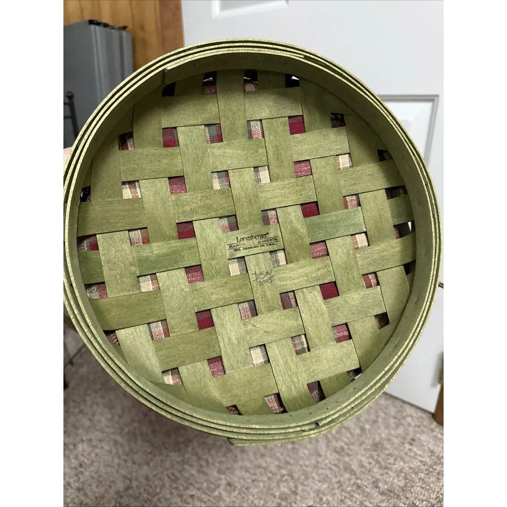 Longaberger 2005 Hostess Only Sage Green Medium Bushel Basket W/ Leather Handles